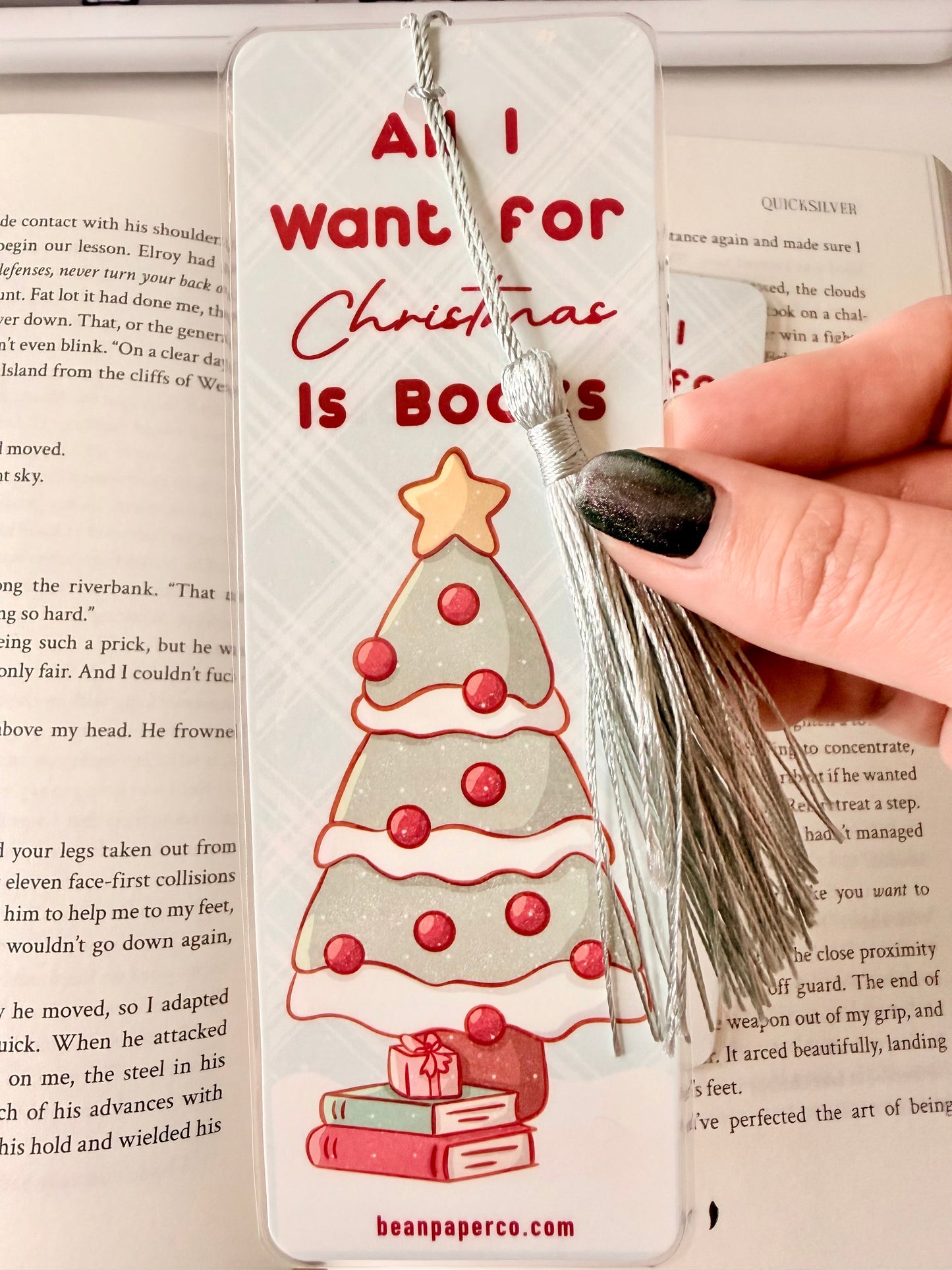 All I Want for Christmas Is Books Bookmark | Holiday Reading Marker