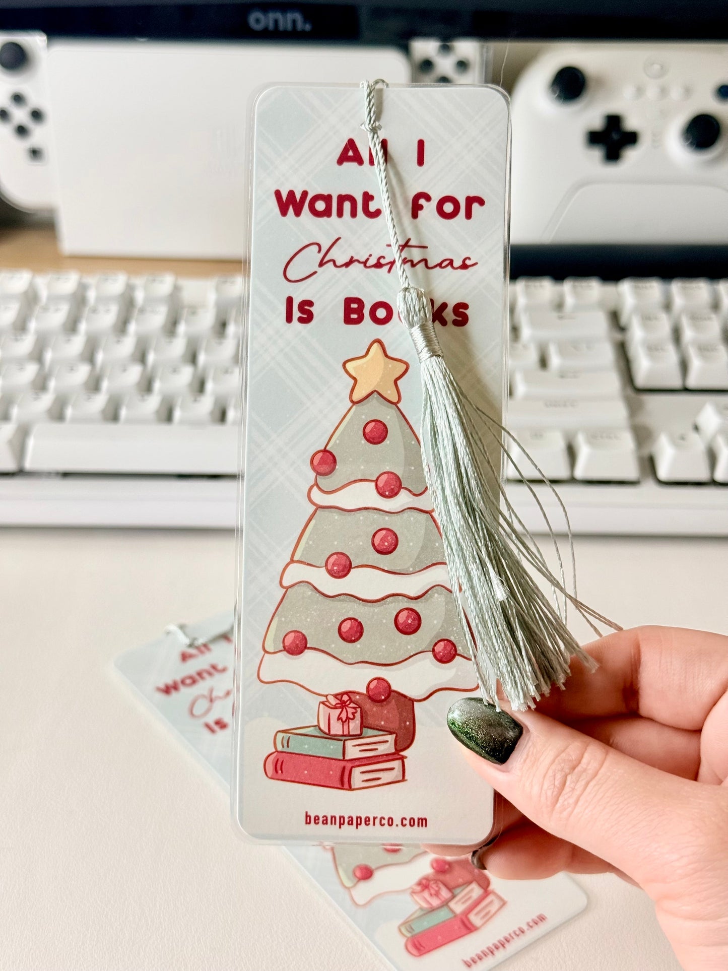 All I Want for Christmas Is Books Bookmark | Holiday Reading Marker